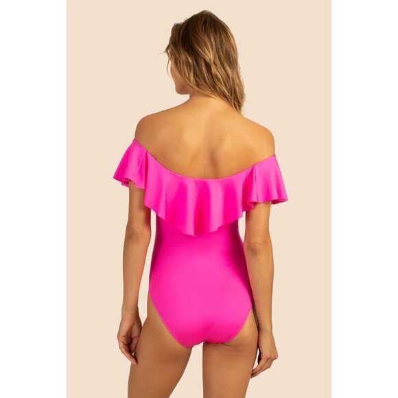 💕TRINA TURK💕 Monaco One Piece Bandeau ~ Pink Pop 2 NWT - Picture 3 of 12